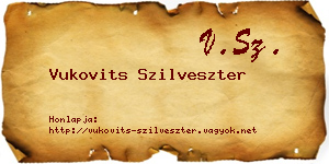 Vukovits Szilveszter névjegykártya