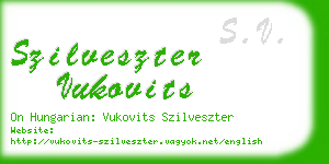 szilveszter vukovits business card